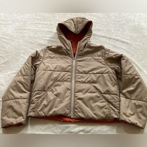 RALPH LAUREN SPORT Reversible cropped puffer coat. Some wear on zipper finish.